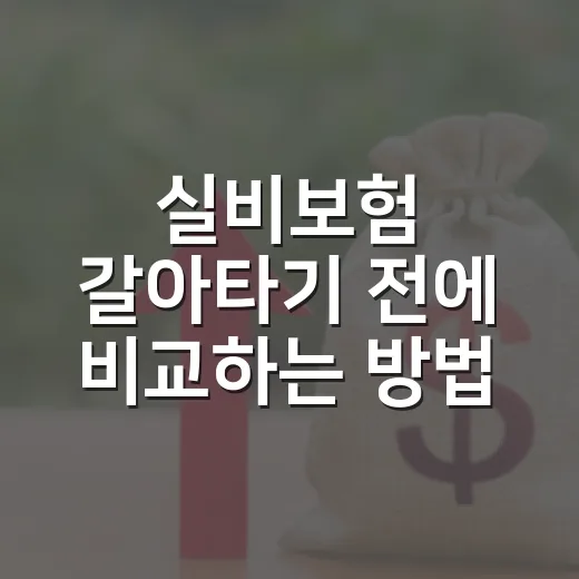실비보험 갈아타기 전에 비교하는 방법 - 요약