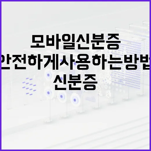 모바일 신분증을 안전하게 사용하는 방법 - 요약