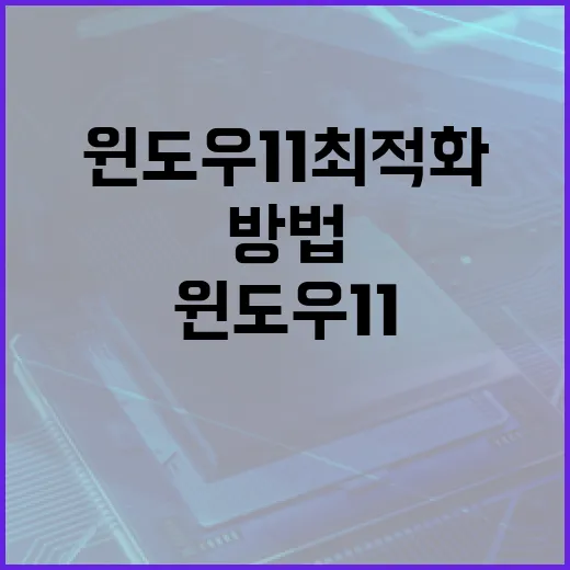 윈도우11 최적화하는 방법 - 요약