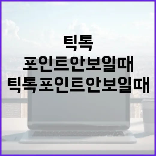 틱톡 포인트 안보일 때 해결하는 방법 - 요약