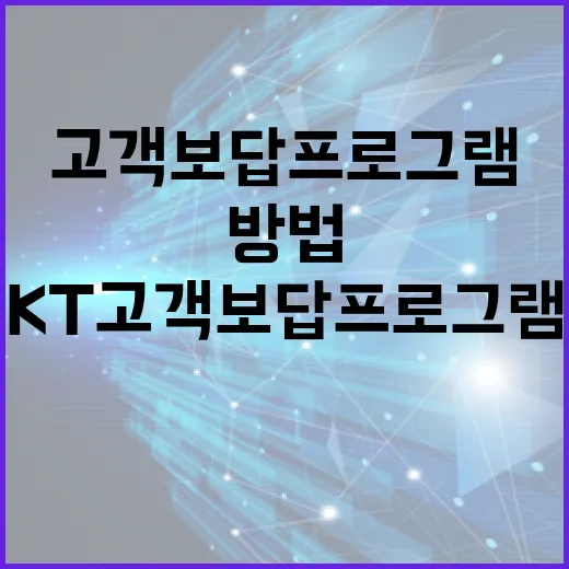 KT 고객 보답 프로그램 활용하는 방법 - 요약