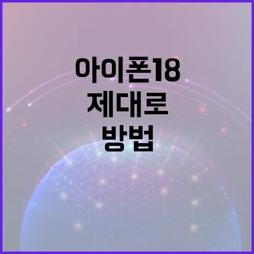 아이폰 18을 제대로 활용하는 방법 - 요약