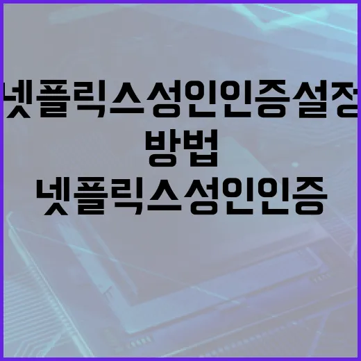 넷플릭스 성인인증 설정하는 방법 - 요약