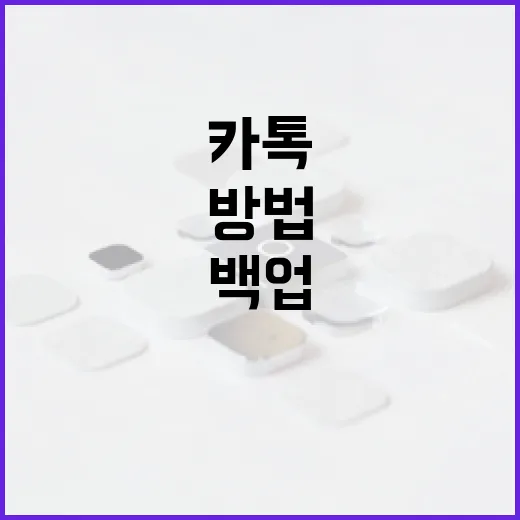 카톡 데이터를 안전하게 백업하는 방법 - 요약