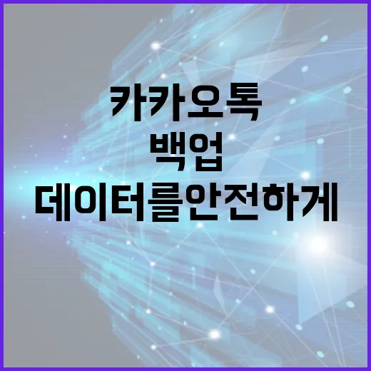 카카오톡 데이터를 안전하게 백업하는 방법 - 요약