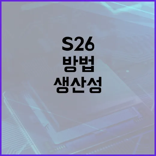 S26을 활용하여 생산성을 극대화하는 방법 - 요약