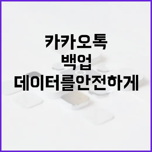 카카오톡 데이터를 안전하게 백업하는 방법 - 요약