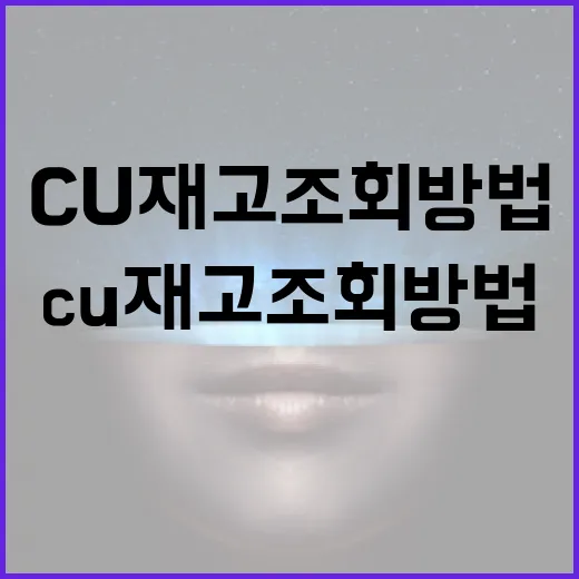 효율적인 CU 재고조회 방법 - 요약