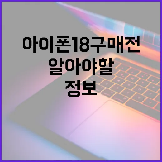 아이폰 18 구매 전 알아야 할 필수 정보 - 요약