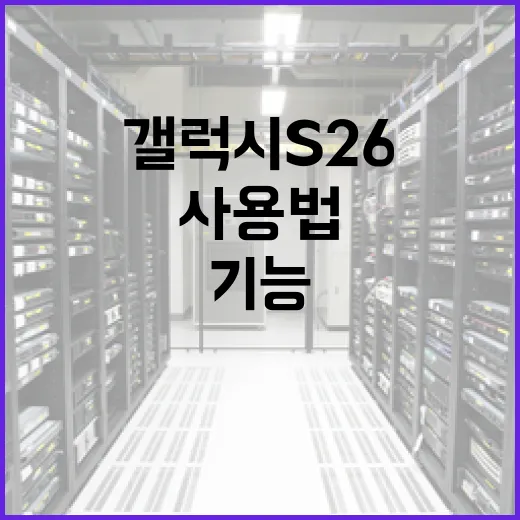 갤럭시 S26 사용…