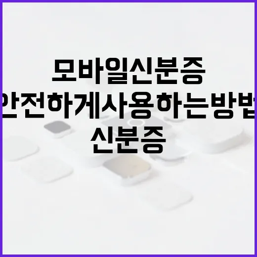 모바일 신분증을 안전하게 사용하는 방법 - 요약