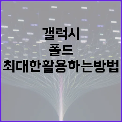 갤럭시 폴드8을 최대한 활용하는 방법 - 요약