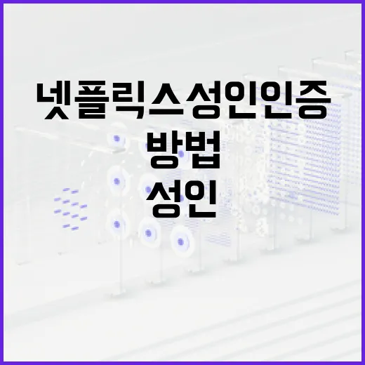 넷플릭스 성인인증을 설정하는 방법과 그 중요성 - 요약