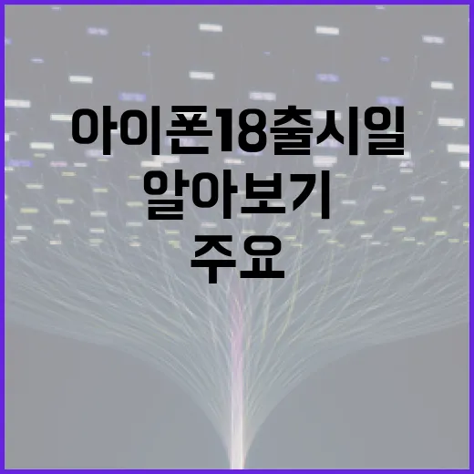 아이폰18 출시일과 주요 기능 알아보기 - 요약