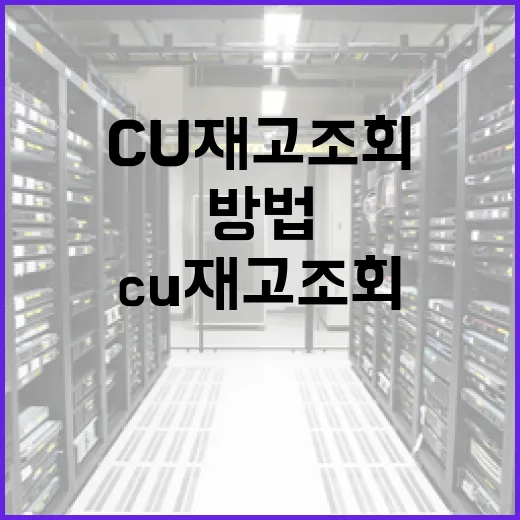 CU 재고조회 시스템을 효율적으로 사용하는 방법 - 요약
