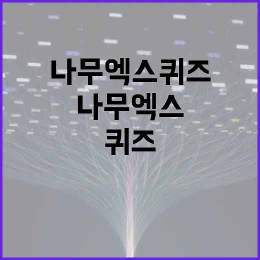 나무엑스 퀴즈를 효과적으로 활용하는 방법 - 요약