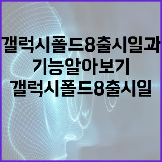 갤럭시 폴드8 출시일과 새로운 기능 알아보기 - 요약
