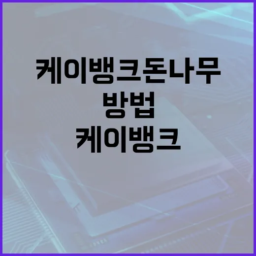 케이뱅크 돈나무로 자산을 늘리는 방법 - 요약