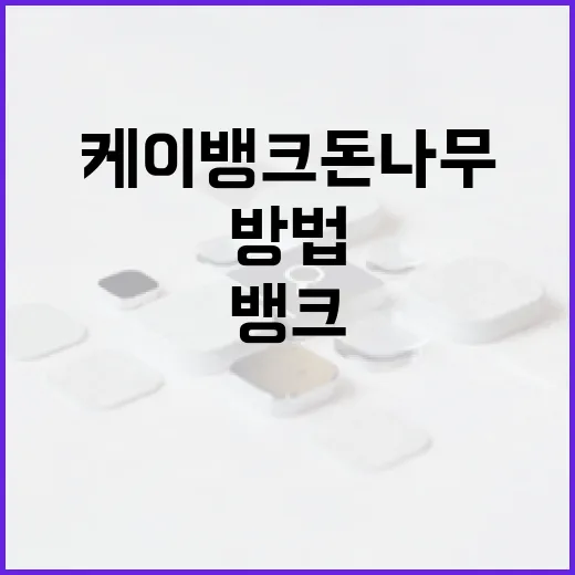 케이뱅크 돈나무를 활용하는 방법 - 요약