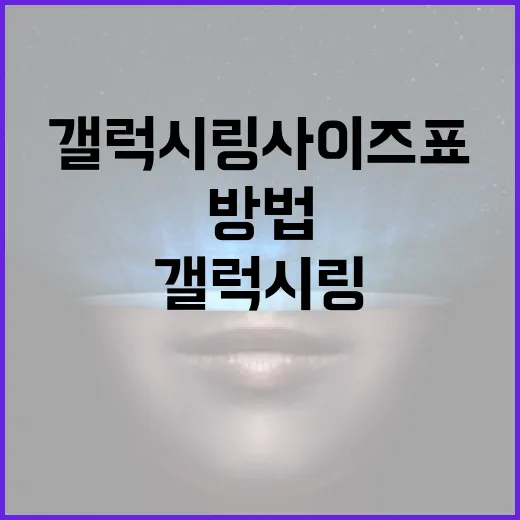 갤럭시링 사이즈표를 활용하는 방법 - 요약