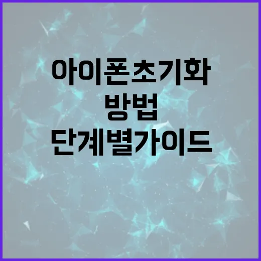 아이폰 초기화하는 방법: 단계별 가이드 - 요약