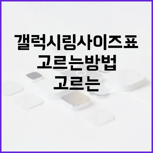 갤럭시링 사이즈표를 활용하여 정확한 사이즈 고르는 방법 - 요약