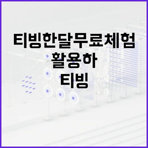 티빙 한달 무료 체험을 최대한 활용하는 방법 - 요약