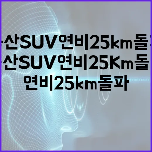 국산 SUV 연비 25km 돌파 방법 - 요약
