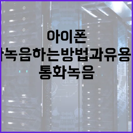 아이폰에서 통화 녹음하는 방법과 유용한 팁 - 요약