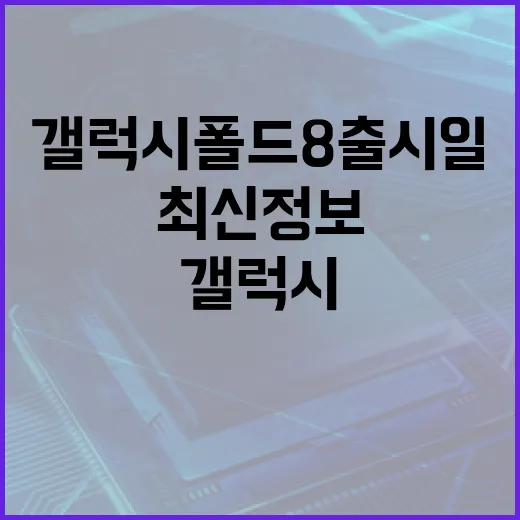 갤럭시 폴드8 출시일 예측: 최신 정보와 기대할 사항 - 요약