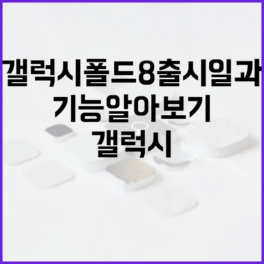 갤럭시 폴드8 출시일과 최신 기능 알아보기 - 요약