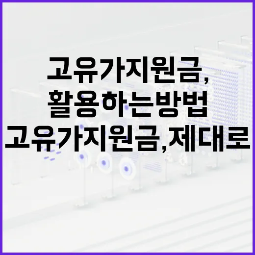 고유가지원금, 제대로 활용하는 방법 - 요약