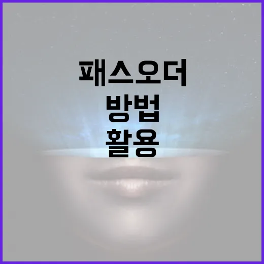 패스오더를 효과적으로 활용하는 방법 - 요약