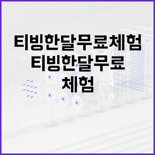 티빙 한달무료 체험, 놓치지 마세요! - 요약