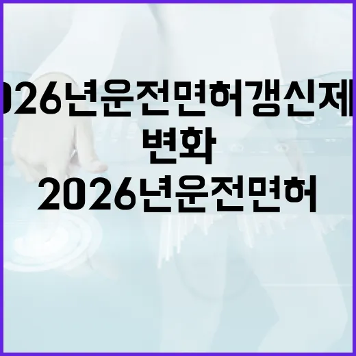 2026년 운전면허 갱신 제도, 이렇게 변화합니다 - 요약