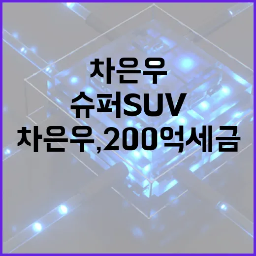 차은우, 200억 세금에도 슈퍼 SUV 선택한 이유 - 요약
