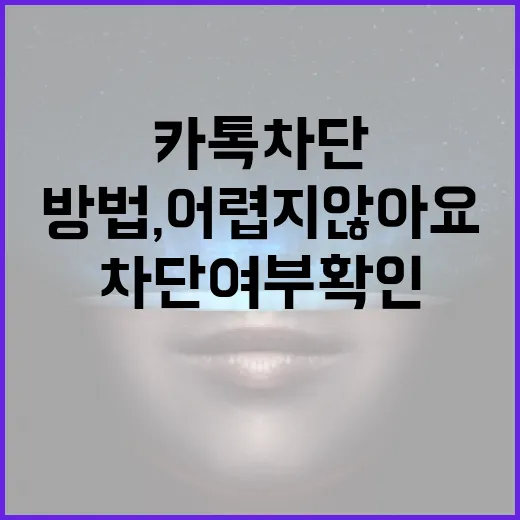 카톡 차단 여부 확인하는 방법, 어렵지 않아요! - 요약