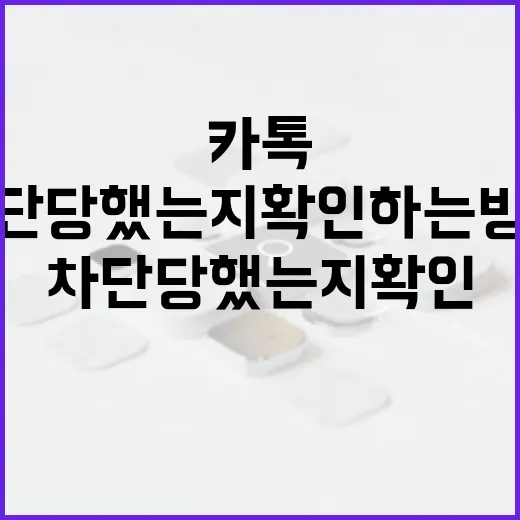 카톡에서 차단 당했는지 확인하는 방법 - 요약