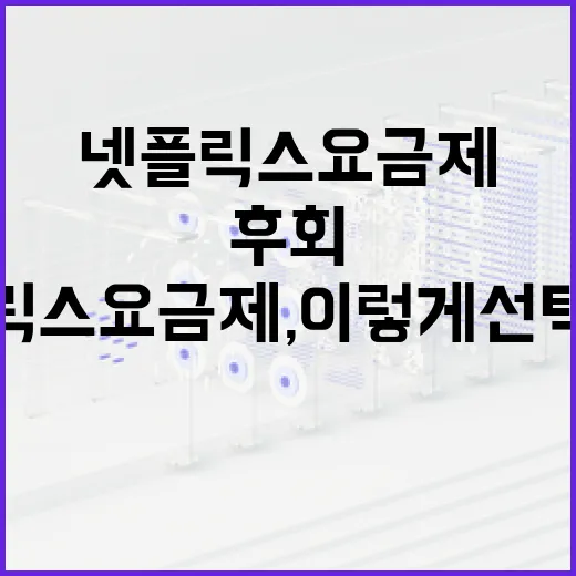 넷플릭스 요금제, 이렇게 선택하면 후회 없다! - 요약