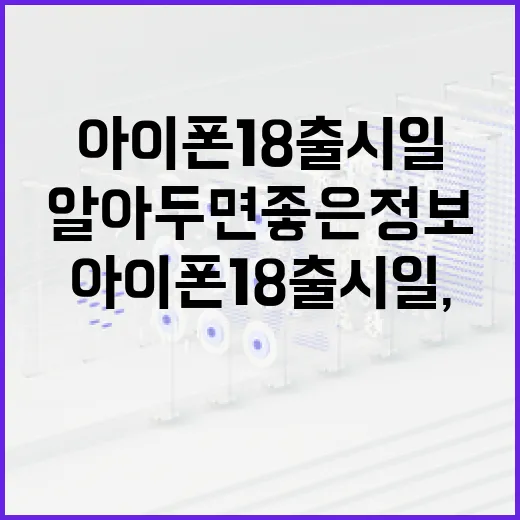 아이폰 18 출시일, 알아두면 좋은 정보들 - 요약
