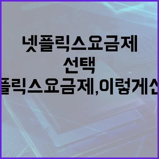 넷플릭스 요금제, 이렇게 선택해보세요 - 요약
