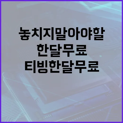 티빙 한달무료, 놓치지 말아야 할 이용 방법! - 요약