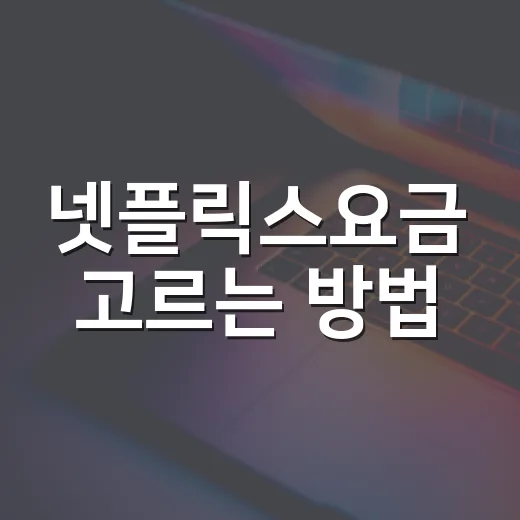 넷플릭스요금 고르는 방법, TV와 모니터 사양 기준으로 보면 쉽습니다 - 요약