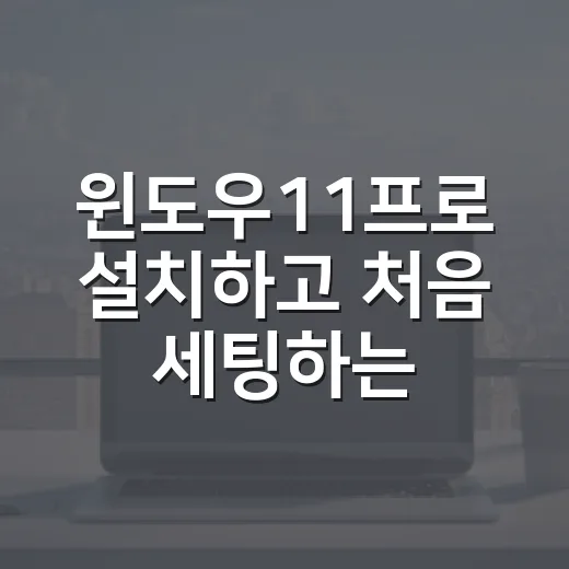 윈도우11프로 설치하고 처음 세팅하는 방법, 조립PC 기준으로 이렇게 잡으면 편합니다 - 요약