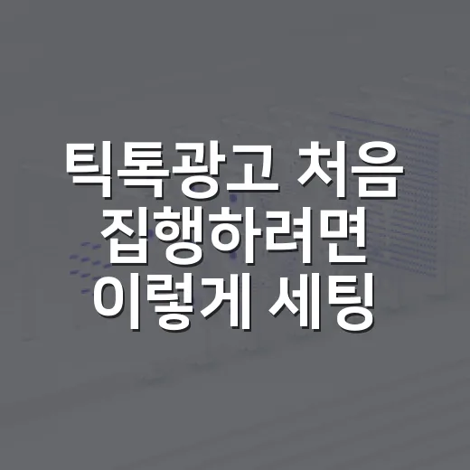틱톡광고 처음 집행하려면 이렇게 세팅하면 됩니다 - 요약