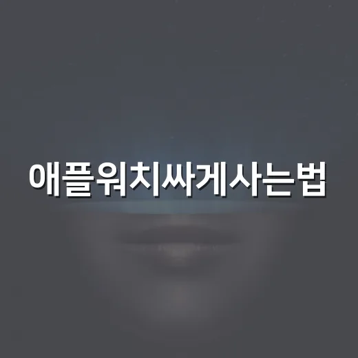 애플워치싸게사는법, 초보자도 손해 덜 보려면 이렇게 고르세요 - 요약