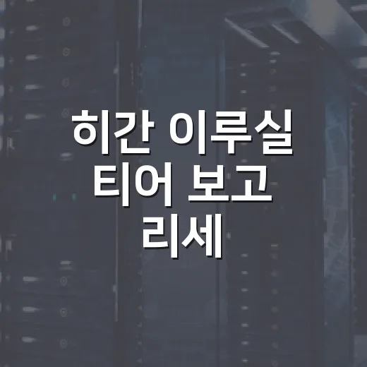 히간 이루실 티어 보고 리세·육성 순서 잡는 방법 - 요약