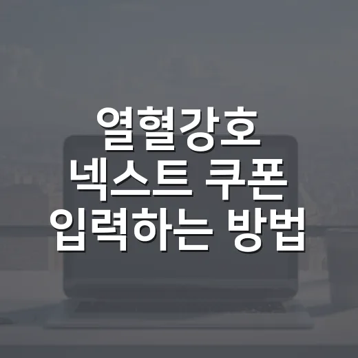열혈강호 넥스트 쿠폰 입력하는 방법, 안 될 때 먼저 확인할 것들 - 요약