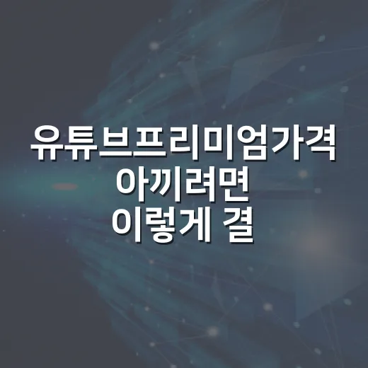 유튜브프리미엄가격 아끼려면 이렇게 결제하면 됩니다 - 요약