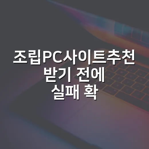 조립PC사이트추천 받기 전에 실패 확률 줄이는 방법 - 요약